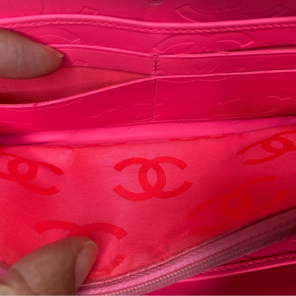 Authentic Black Calfskin Quilted Cambon Ligne Long Zip Around Wallet - Picture 9 of 15